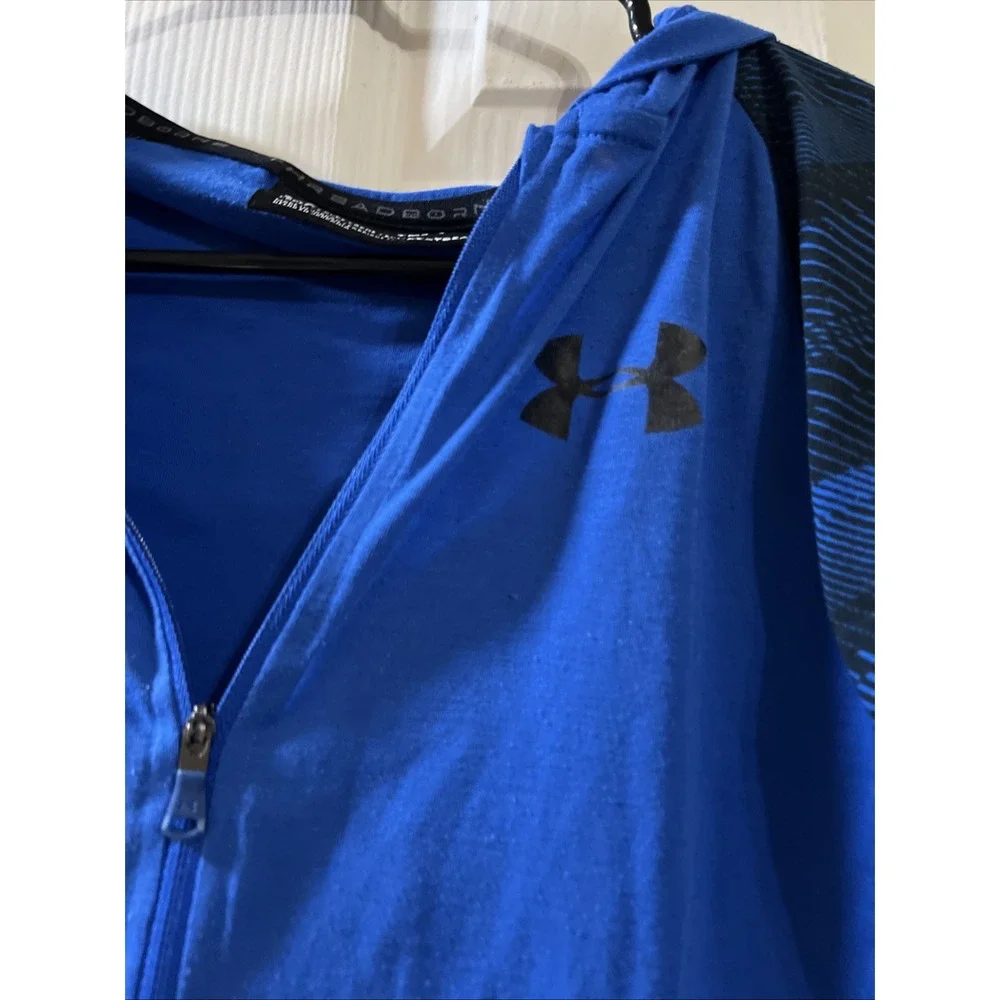 Threadborne Boys Size M Blue And Black Strip Thin Long Sleeve Jacket